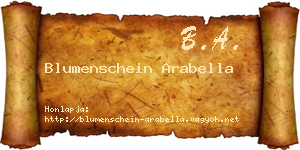 Blumenschein Arabella névjegykártya